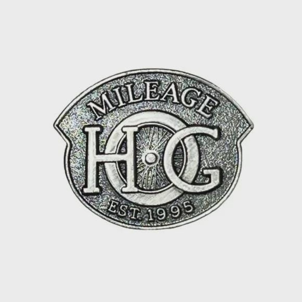 Harley-Davidson Owners Group Mileage Est 1995 Lapel Vest Hat Pin Silver Toned